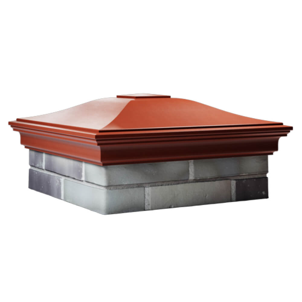 Колпак Zking Монблан Красный на столб 2х2 кирпича (515х515мм) в Кирово-Чепецке фото