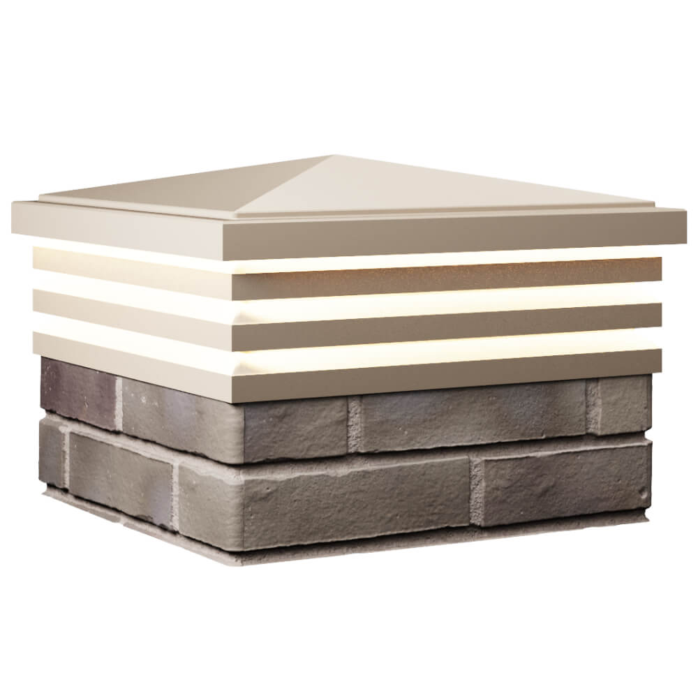 Колпак Zking Бона ХайТек Бежевый на столб 1.5х1.5 кирпича (385х385мм) с подсветкой в Кирово-Чепецке фото