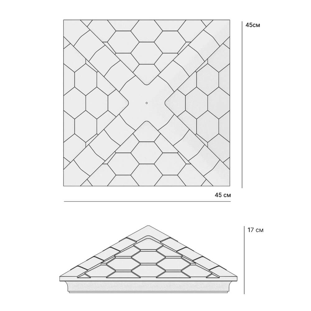 Колпак Zking Эверест Серый на столб 1.5х1.5 кирпича (390х390мм) в Кирово-Чепецке фото