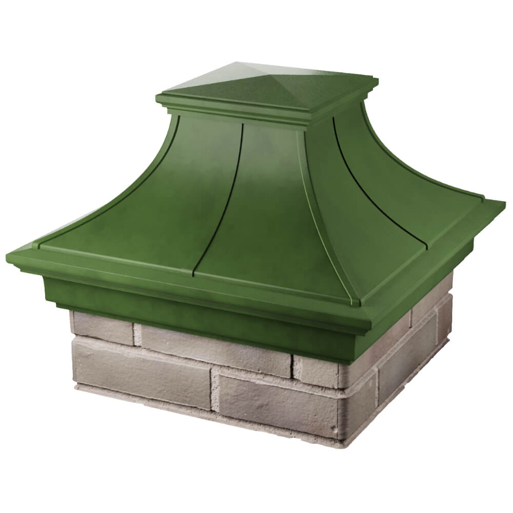 Колпак Zking Монблан Премиум Зеленый на столб 1.5х1.5 кирпича (385х385мм) в Кирово-Чепецке фото