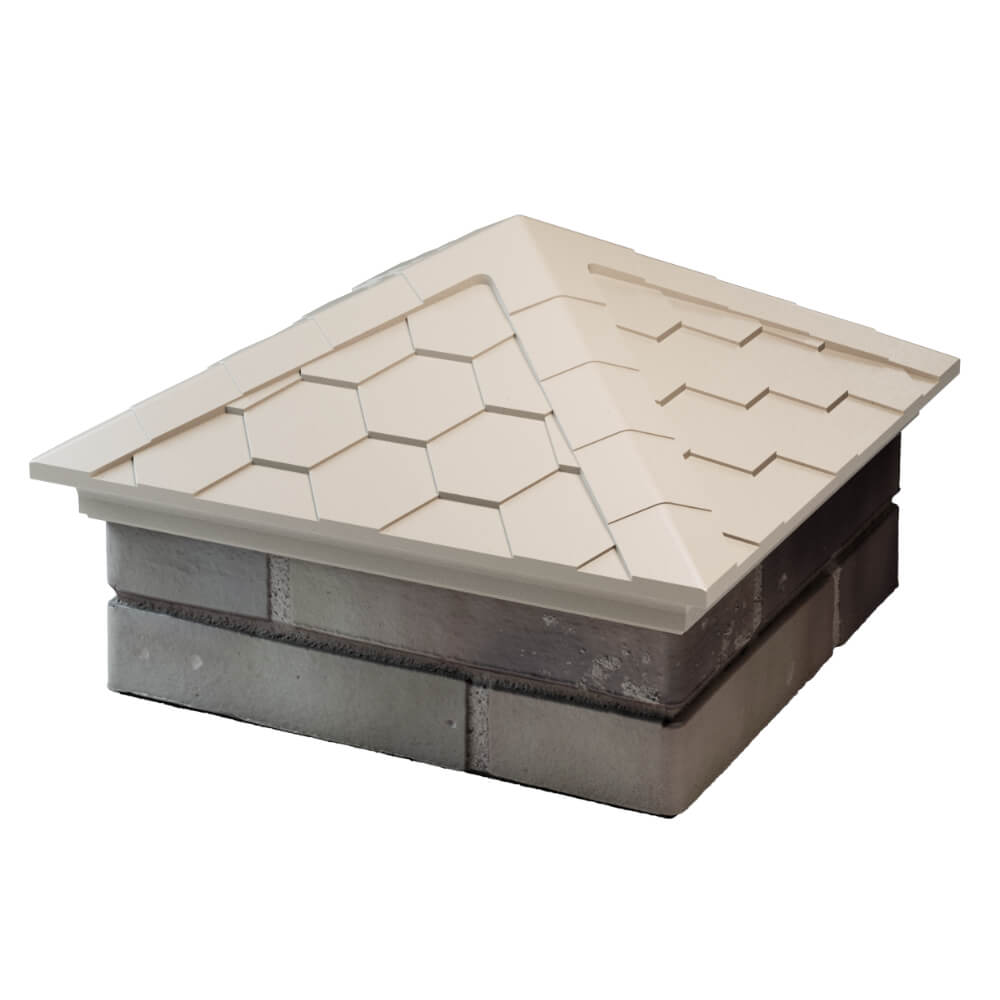 Колпак Zking Эверест Бежевый на столб 1.5х1.5 кирпича (390х390мм) в Кирово-Чепецке фото