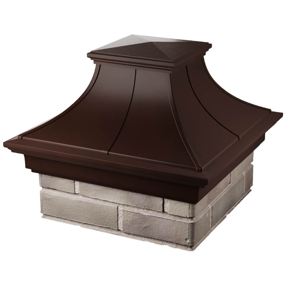 Колпак Zking Монблан Премиум Коричневый на столб 1.5х1.5 кирпича (385х385мм) в Кирово-Чепецке фото