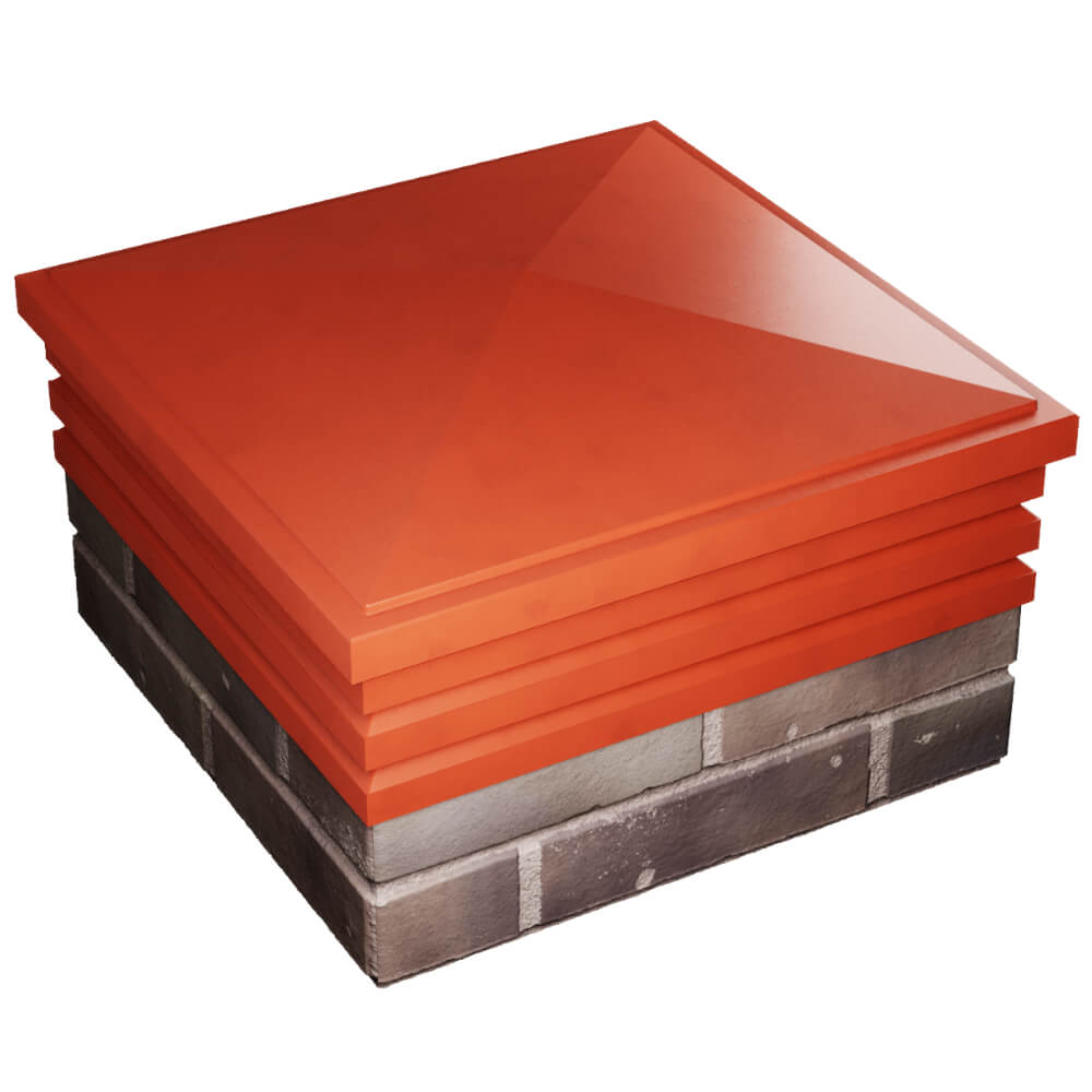 Колпак Zking Бона ХайТек Красный на столб 2х2 кирпича (513х513мм) в Кирово-Чепецке фото