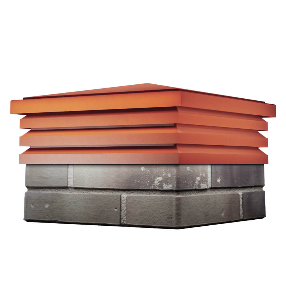 Колпак Zking Бона ХайТек Красный на столб 1.5х1.5 кирпича (385х385мм) в Кирово-Чепецке фото