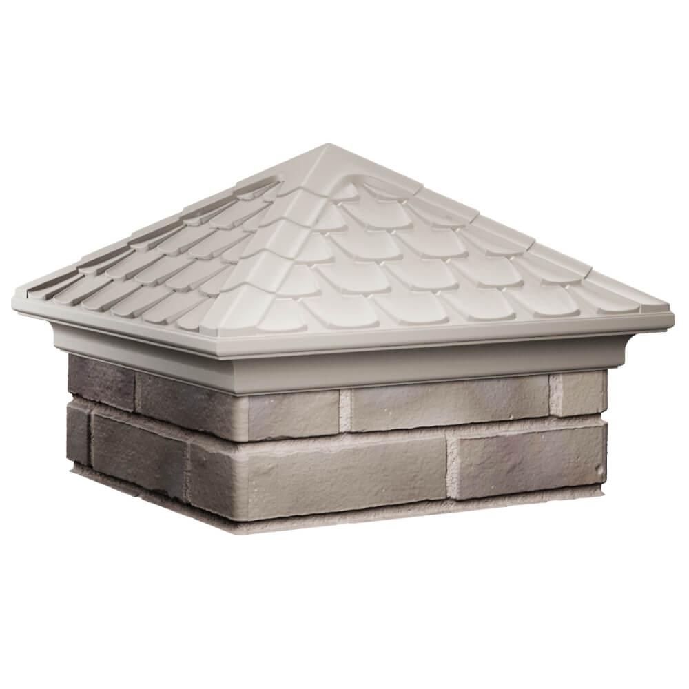 Колпак Zking Эльбрус Бежевый на столб 1.5х1.5 кирпича (385х385мм) в Кирово-Чепецке фото