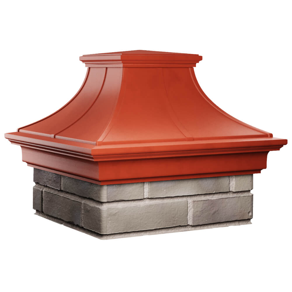 Колпак Zking Монблан Премиум Красный на столб 1.5х1.5 кирпича (385х385мм) в Кирово-Чепецке фото