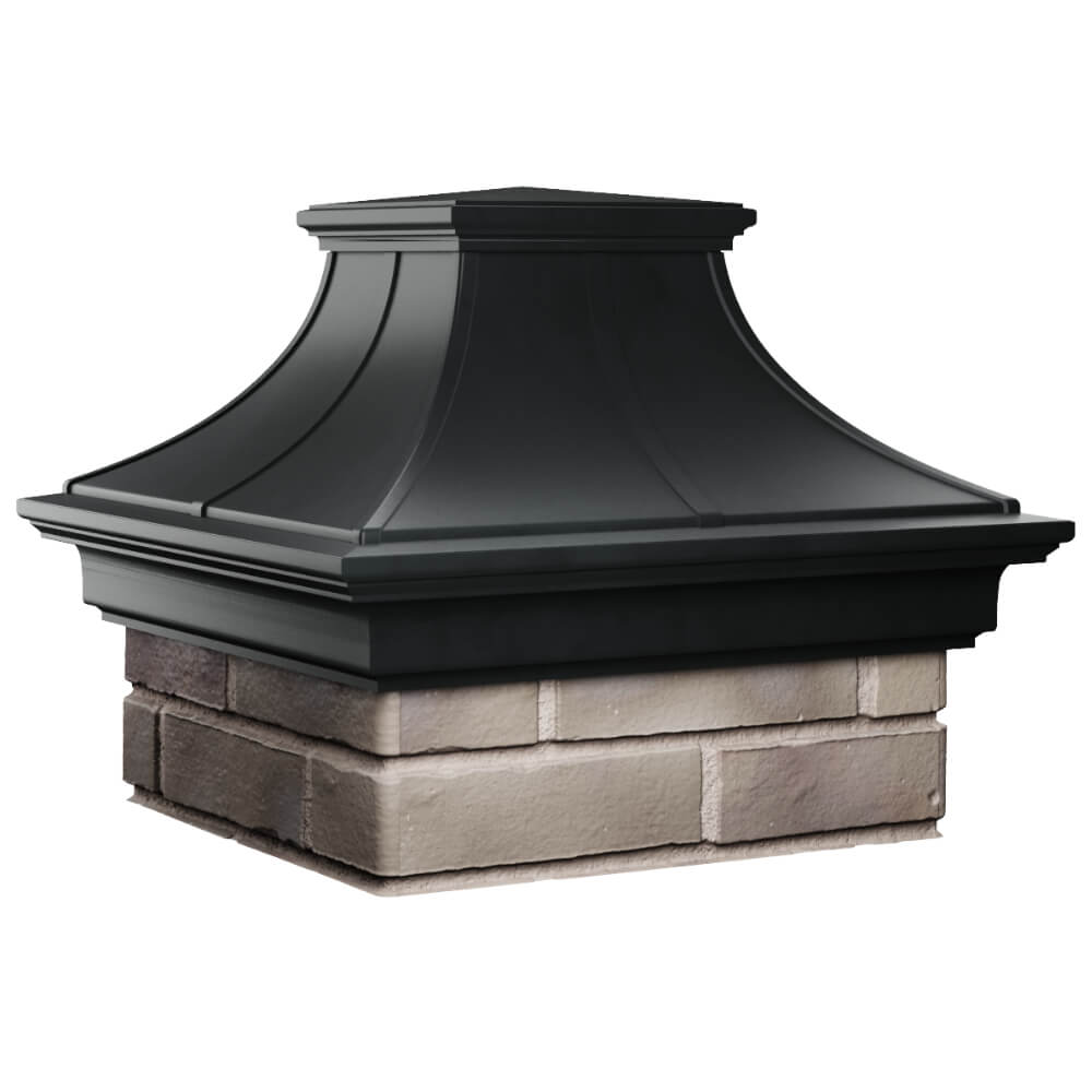 Колпак Zking Монблан Премиум Черный на столб 1.5х1.5 кирпича (385х385мм) в Кирово-Чепецке фото