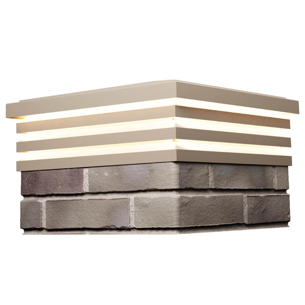 Колпак Zking Бона ХайТек Бежевый на столб 1.5х1.5 кирпича (385х385мм) с подсветкой в Кирово-Чепецке фото