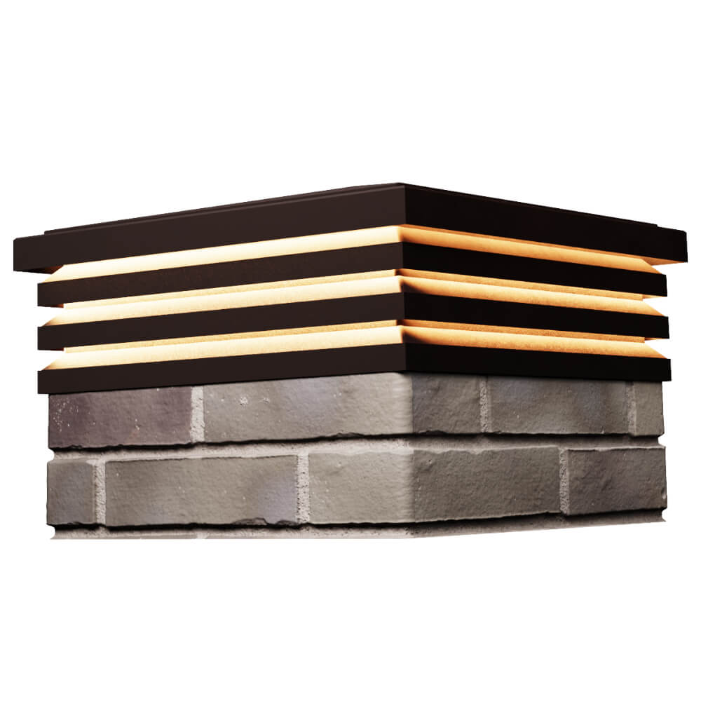 Колпак Zking Бона ХайТек Коричневый на столб 1.5х1.5 кирпича (385х385мм) с подсветкой в Кирово-Чепецке фото