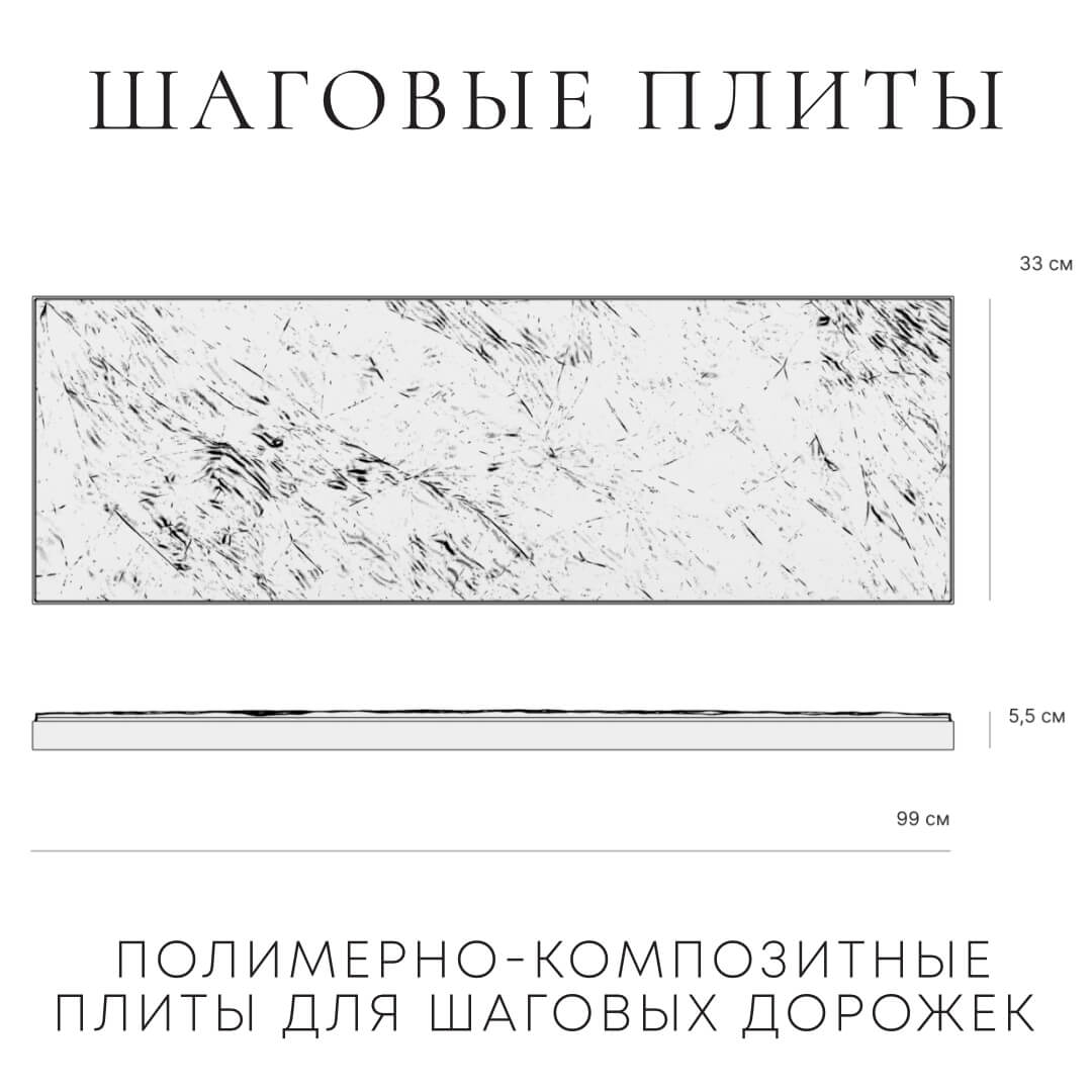 Шаговая плита STONE Графитовый Серый 990х330х55мм в Кирово-Чепецке фото