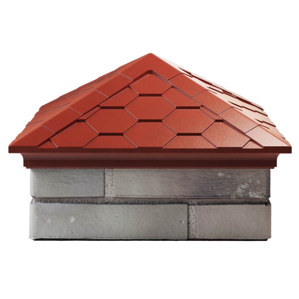 Колпак Zking Эверест Красный на столб 1.5х1.5 кирпича (390х390мм) Кирово-Чепецк фото