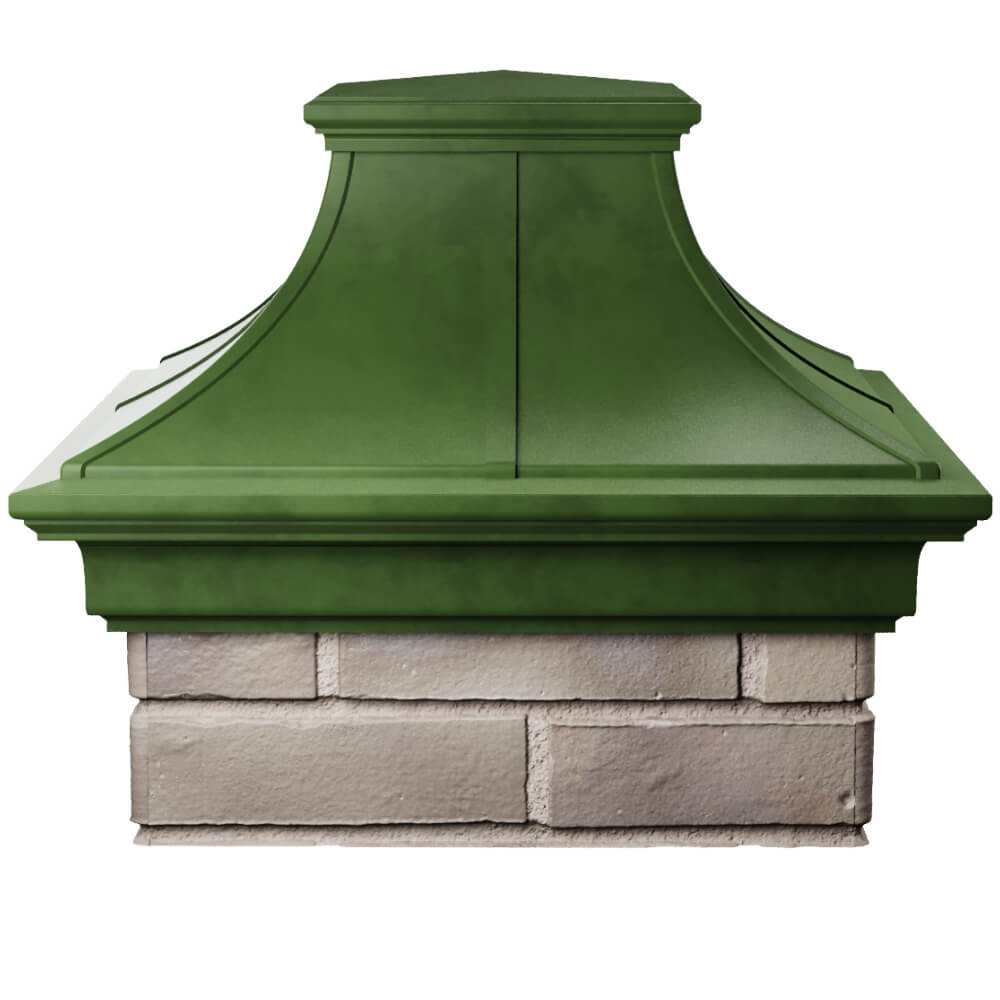 Колпак Zking Монблан Премиум Зеленый на столб 1.5х1.5 кирпича (385х385мм) Кирово-Чепецк фото