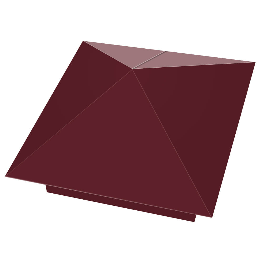 Колпак металлический 390х390мм RAL3005 Красное Вино заборный Кирово-Чепецк фото