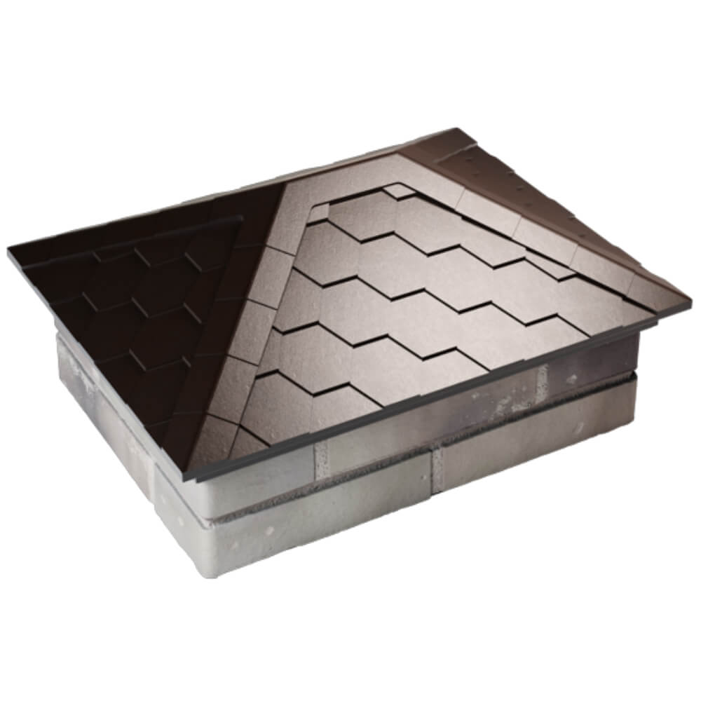 Колпак Zking Эверест Коричневый на столб 2х1.5 кирпича (520х390мм) Кирово-Чепецк фото