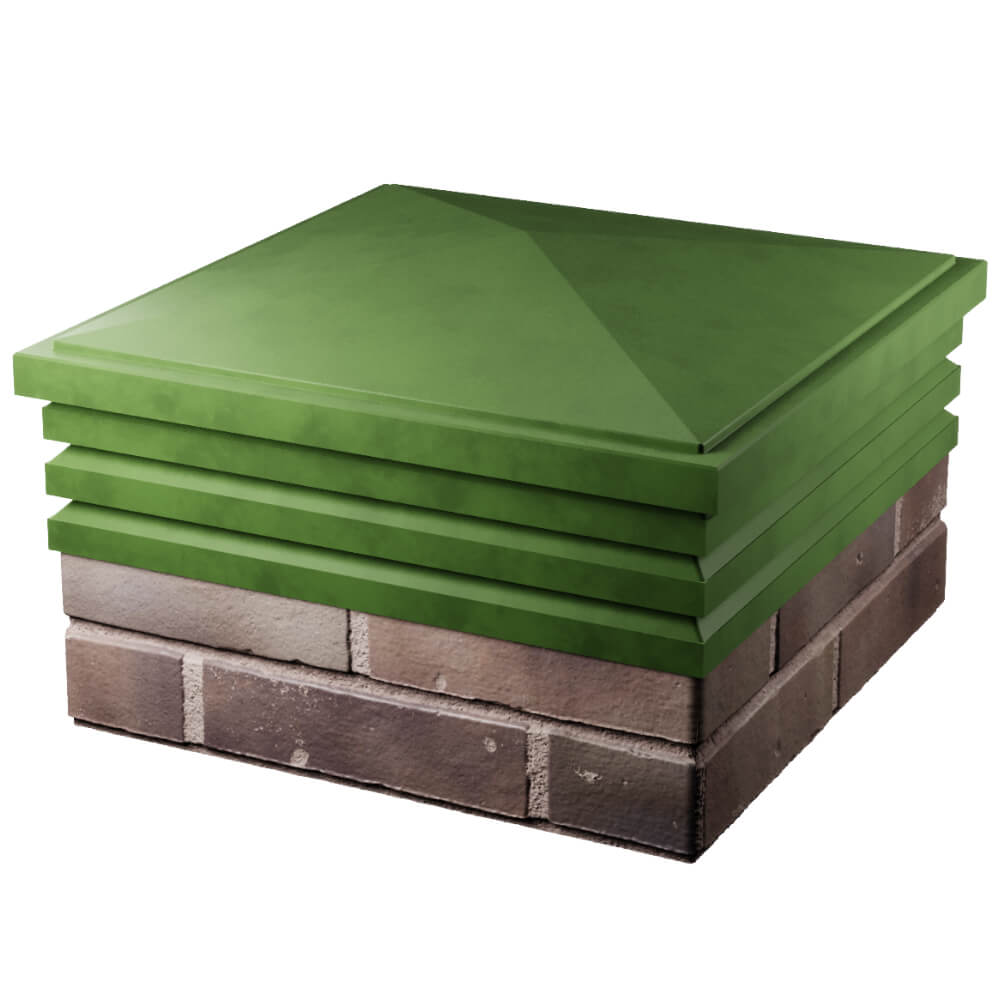 Колпак Zking Бона ХайТек Зеленый на столб 2х2 кирпича (513х513мм) в Кирово-Чепецке фото