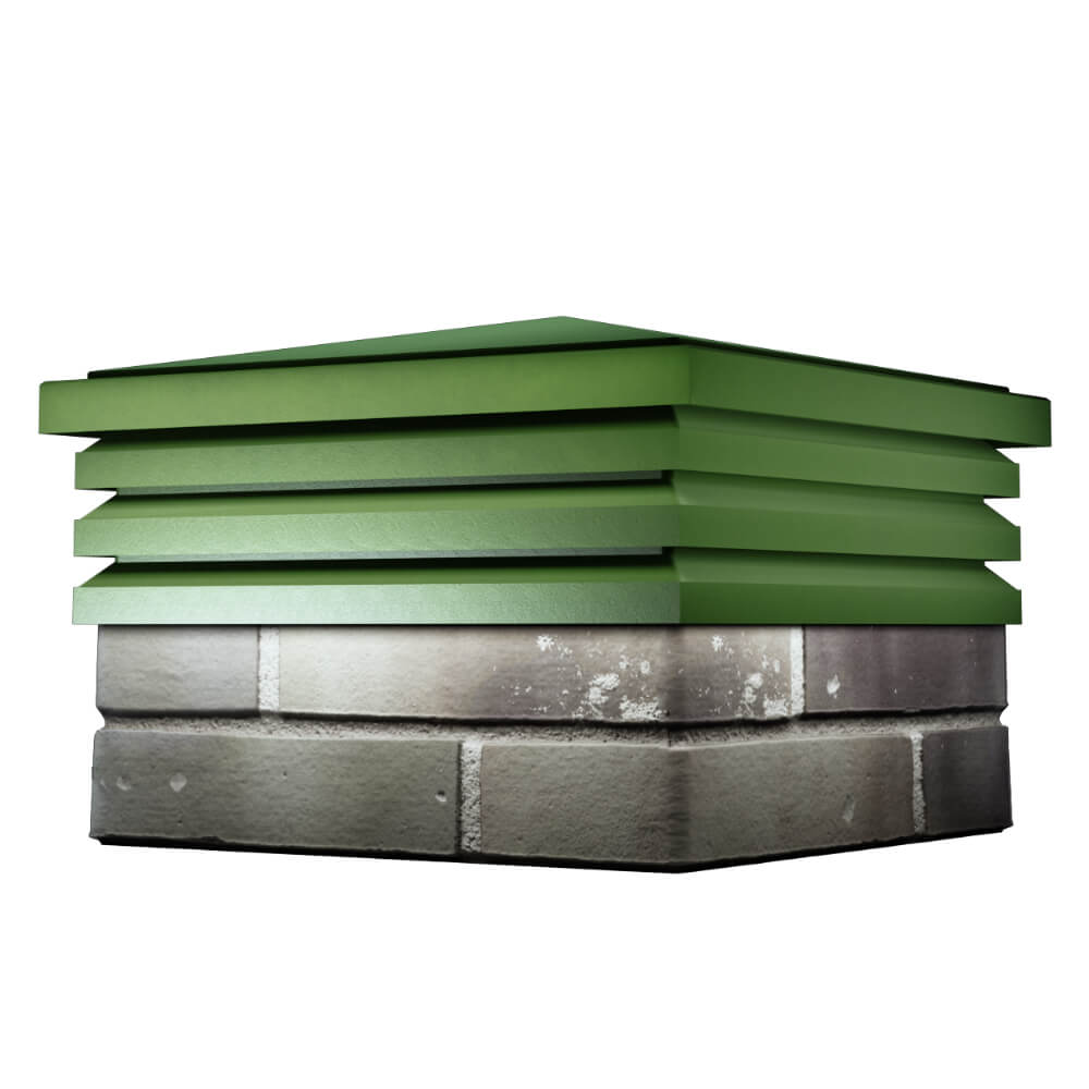 Колпак Zking Бона ХайТек Зеленый на столб 1.5х1.5 кирпича (385х385мм) в Кирово-Чепецке фото