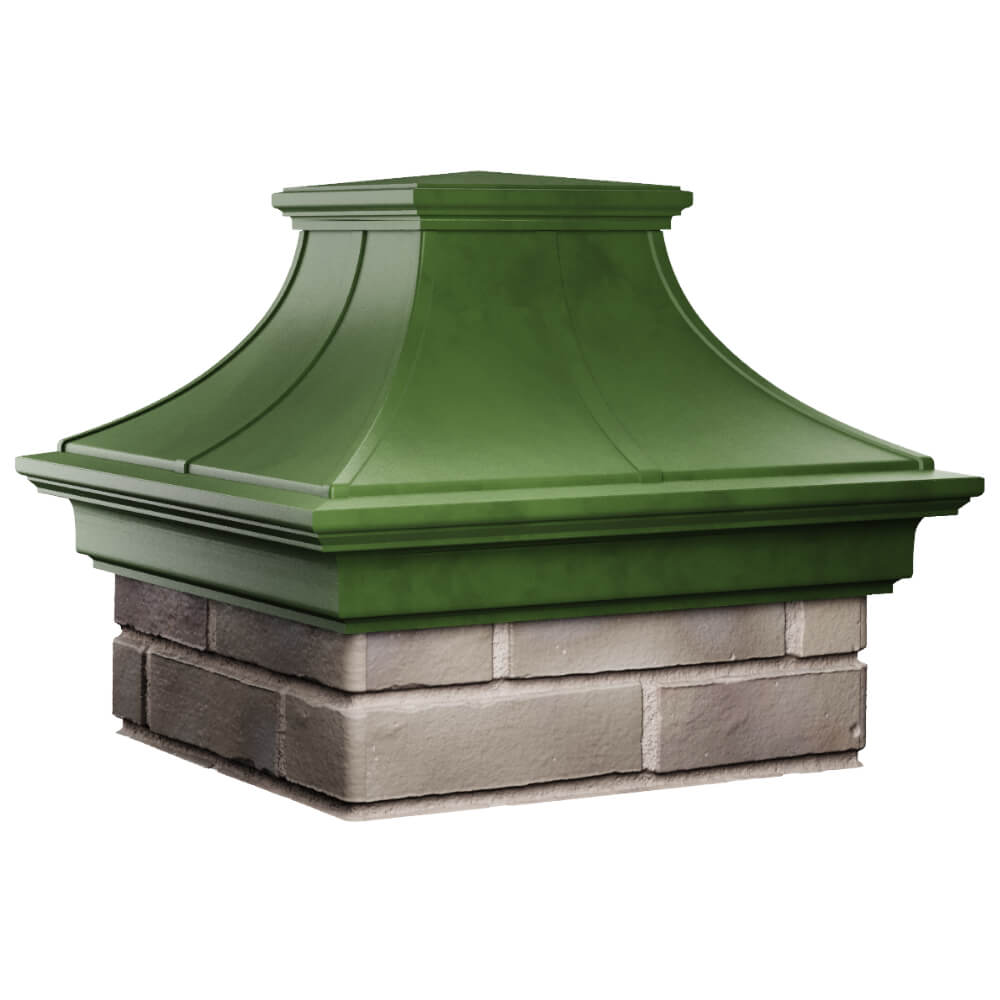 Колпак Zking Монблан Премиум Зеленый на столб 1.5х1.5 кирпича (385х385мм) в Кирово-Чепецке фото
