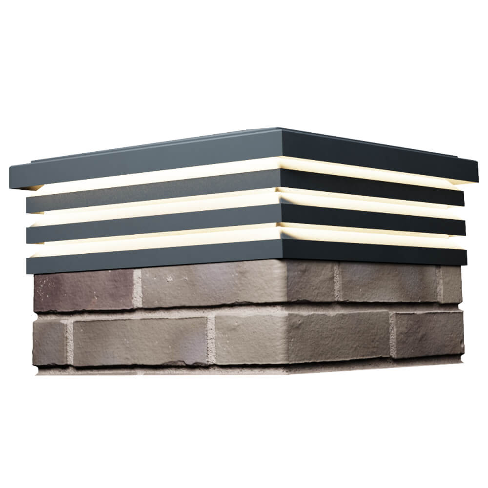 Колпак Zking Бона ХайТек Серый на столб 1.5х1.5 кирпича (385х385мм) с подсветкой в Кирово-Чепецке фото