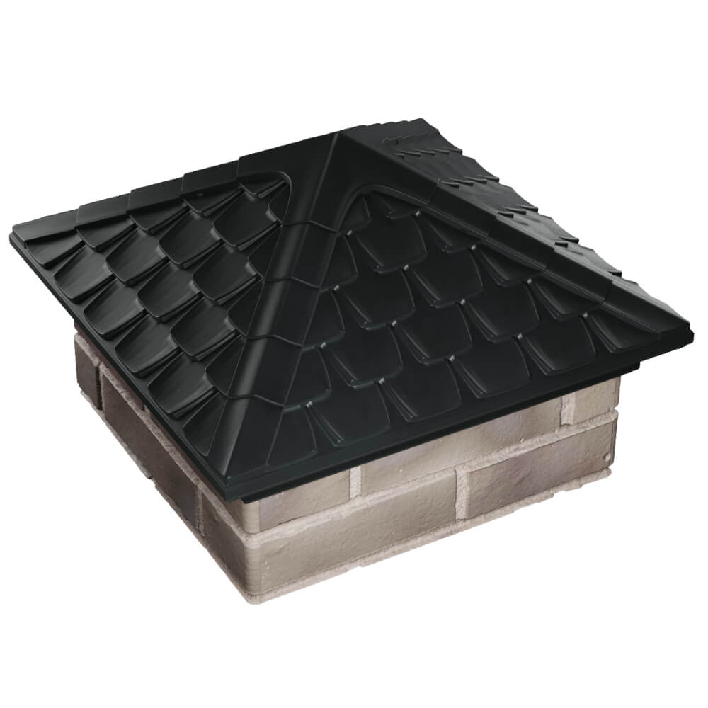 Колпак Zking Эльбрус Черный на столб 1.5х1.5 кирпича (385х385мм) в Кирово-Чепецке фото