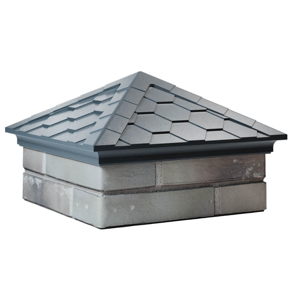 Колпак Zking Эверест Серый на столб 1.5х1.5 кирпича (390х390мм) в Кирово-Чепецке фото