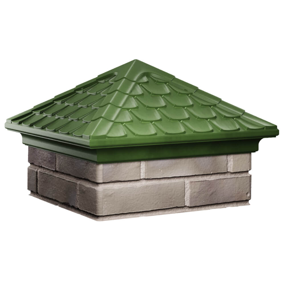 Колпак Zking Эльбрус Зеленый на столб 1.5х1.5 кирпича (385х385мм) в Кирово-Чепецке фото