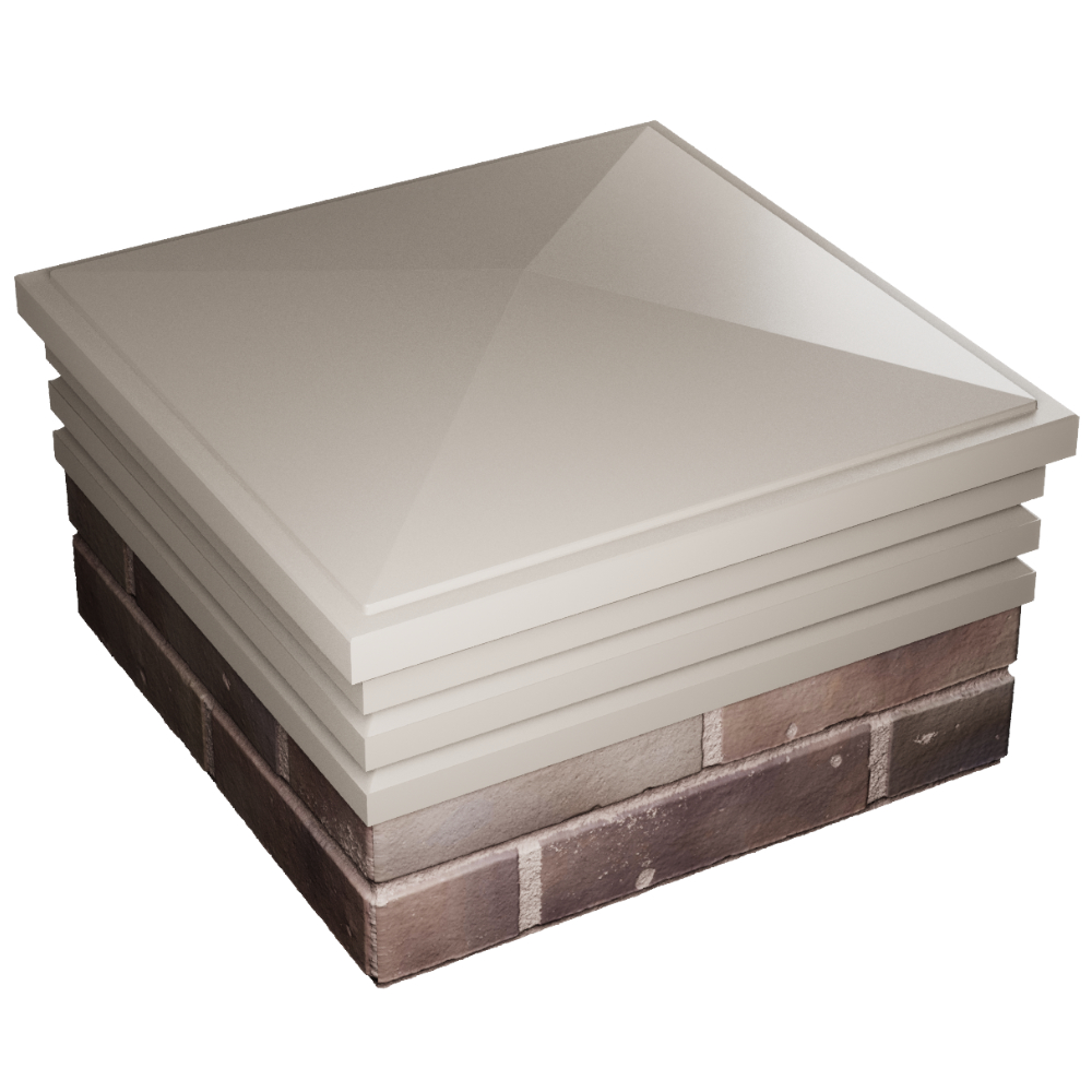 Колпак Zking Бона ХайТек Бежевый на столб 2х2 кирпича (513х513мм) в Кирово-Чепецке фото