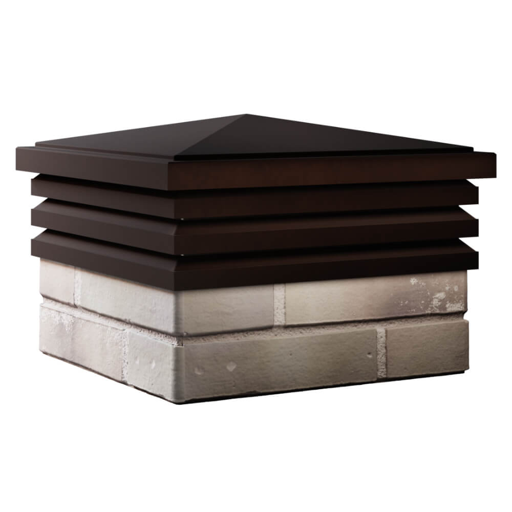 Колпак Zking Бона ХайТек Коричневый на столб 1.5х1.5 кирпича (385х385мм) в Кирово-Чепецке фото